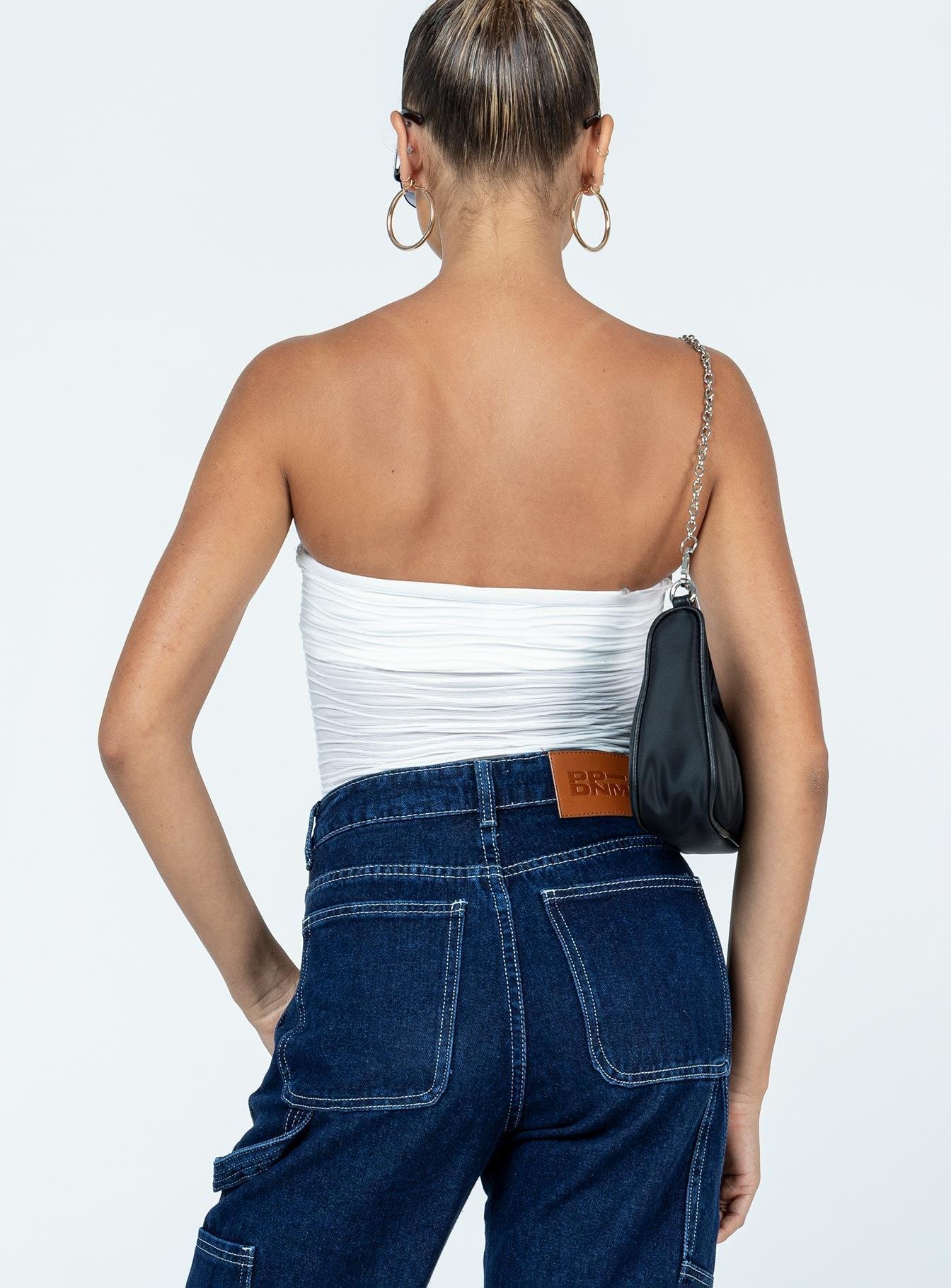 Makena Strapless Bodysuit White Low Impact Product Image