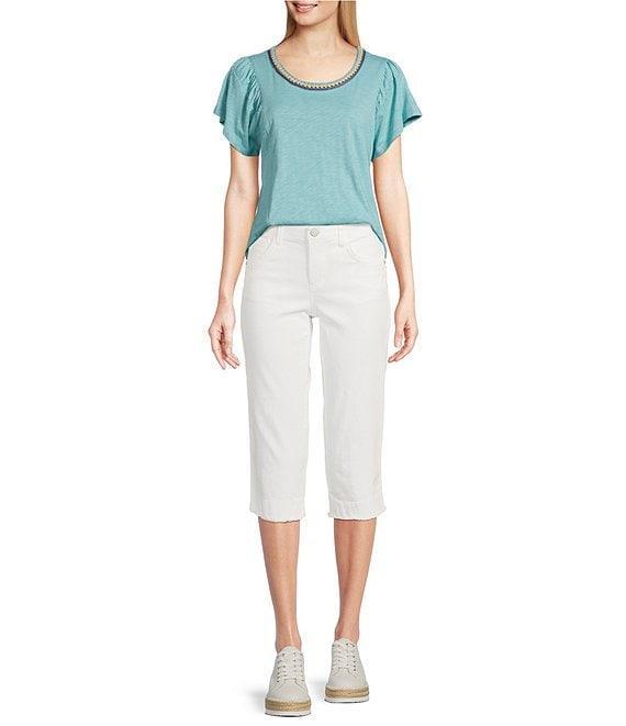 Democracy #double;Ab#double;solution® Stretch Straight Leg Skimmer Fray Hem Jeans Product Image