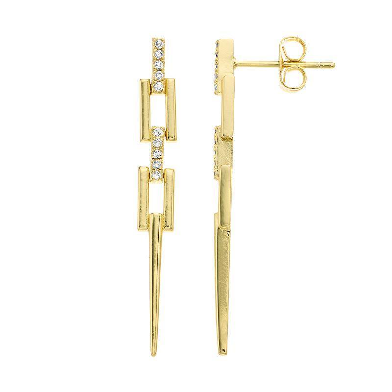 Sterling Silver Cubic Zirconia Drop Earrings, Womens Product Image