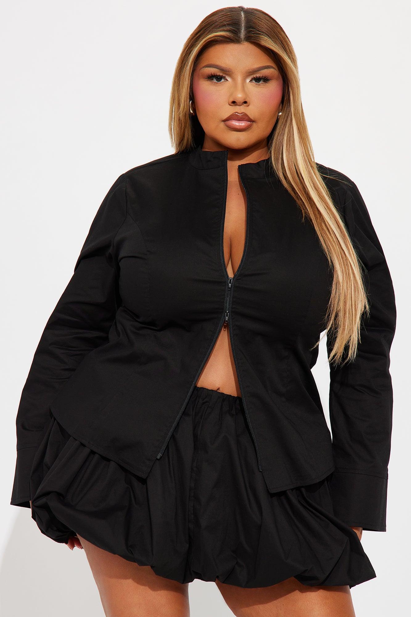 Kara Bubble Mini Skirt Set - Black Product Image