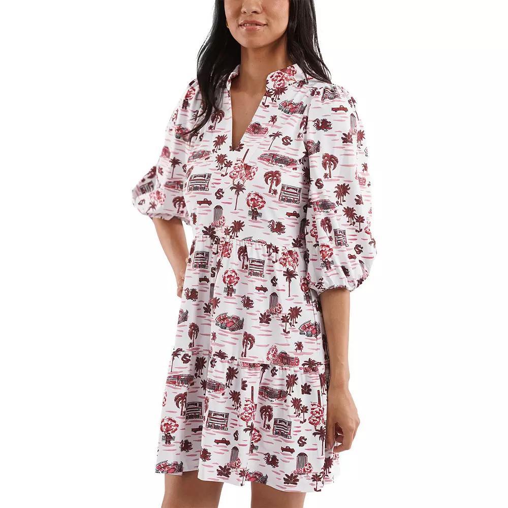 Women's Smith & Quinn White/Garnet South Carolina Gamecocks Tailgate Collection Tory Dress, Size: XS Product Image