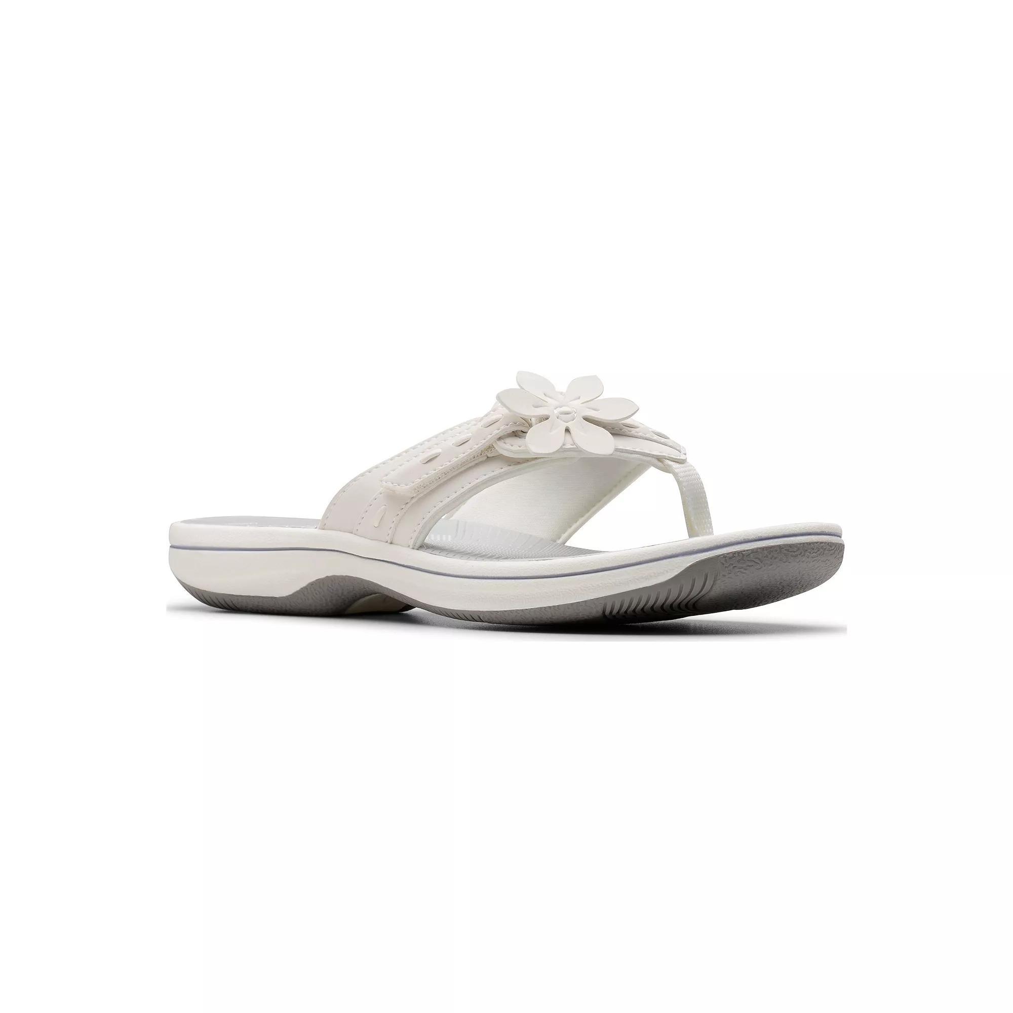 Clarks® Cloudsteppers Breeze Opal Women's Flip Flop Sandals, Size: 8, White Product Image