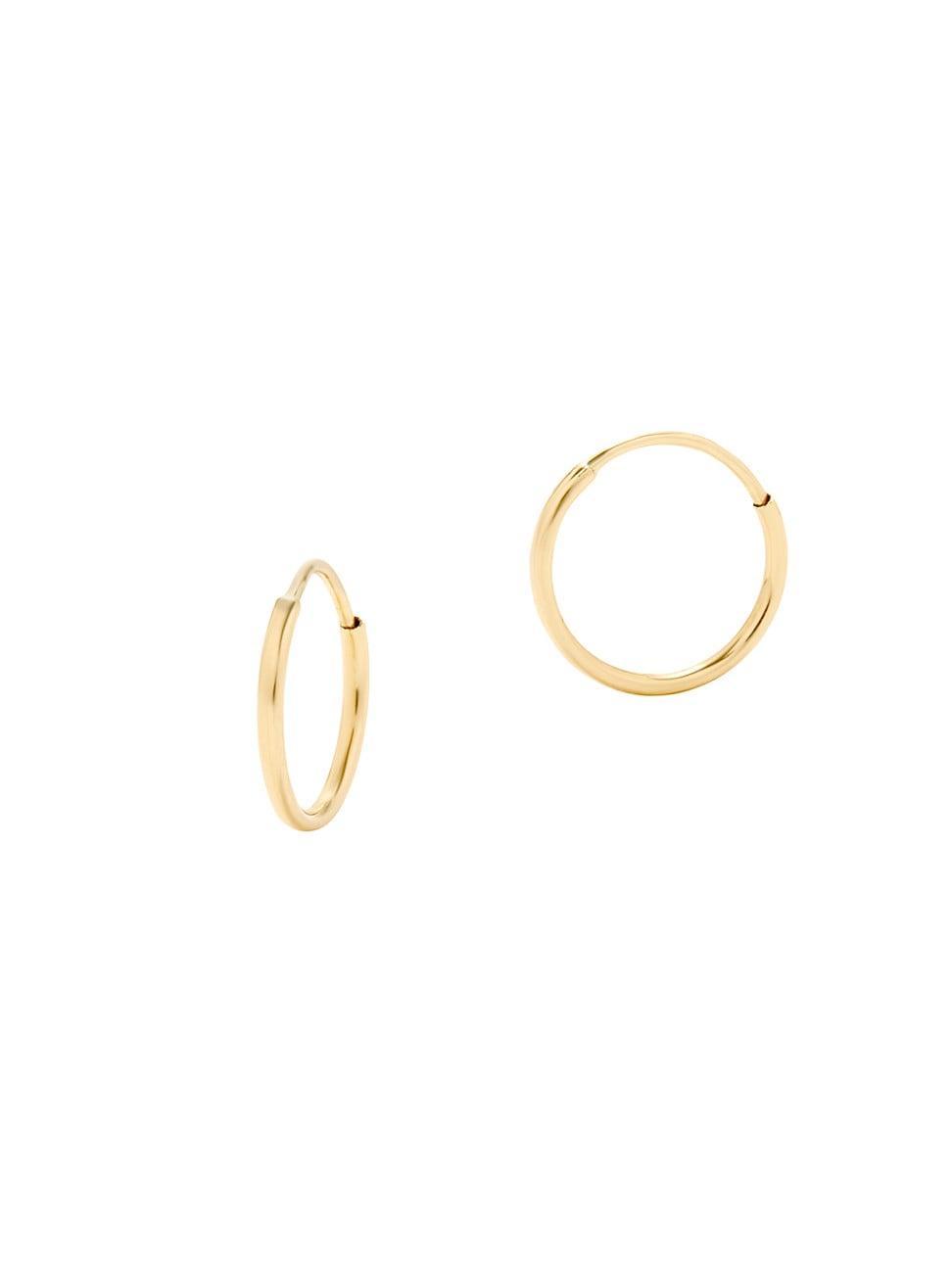 Womens Cleo Petite 14K Yellow Gold Hoop Earrings Product Image