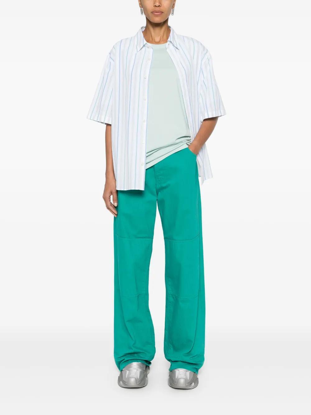 ACNE STUDIOS Logo-patch Organic Cotton T-shirt In Aat Dusty Blue Product Image