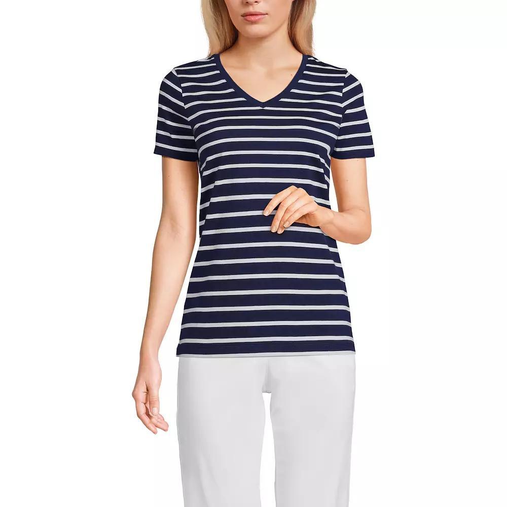 Women's Lands' End Relaxed-Fit Supima Cotton V-Neck Tee, Size: Small, Soft  Blue Product Image