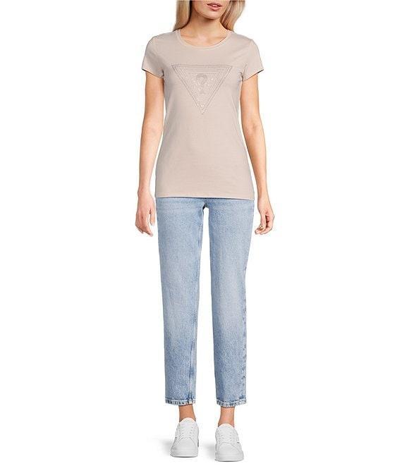 Guess High Rise Straight Leg Denim Mom Jeans Product Image