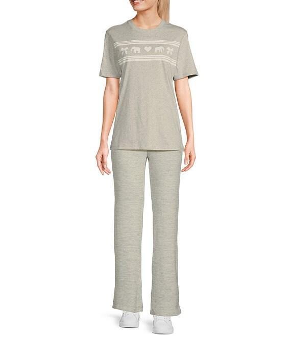 Ivory Ella Torrence Knit Mid Rise Lounge Pants Product Image