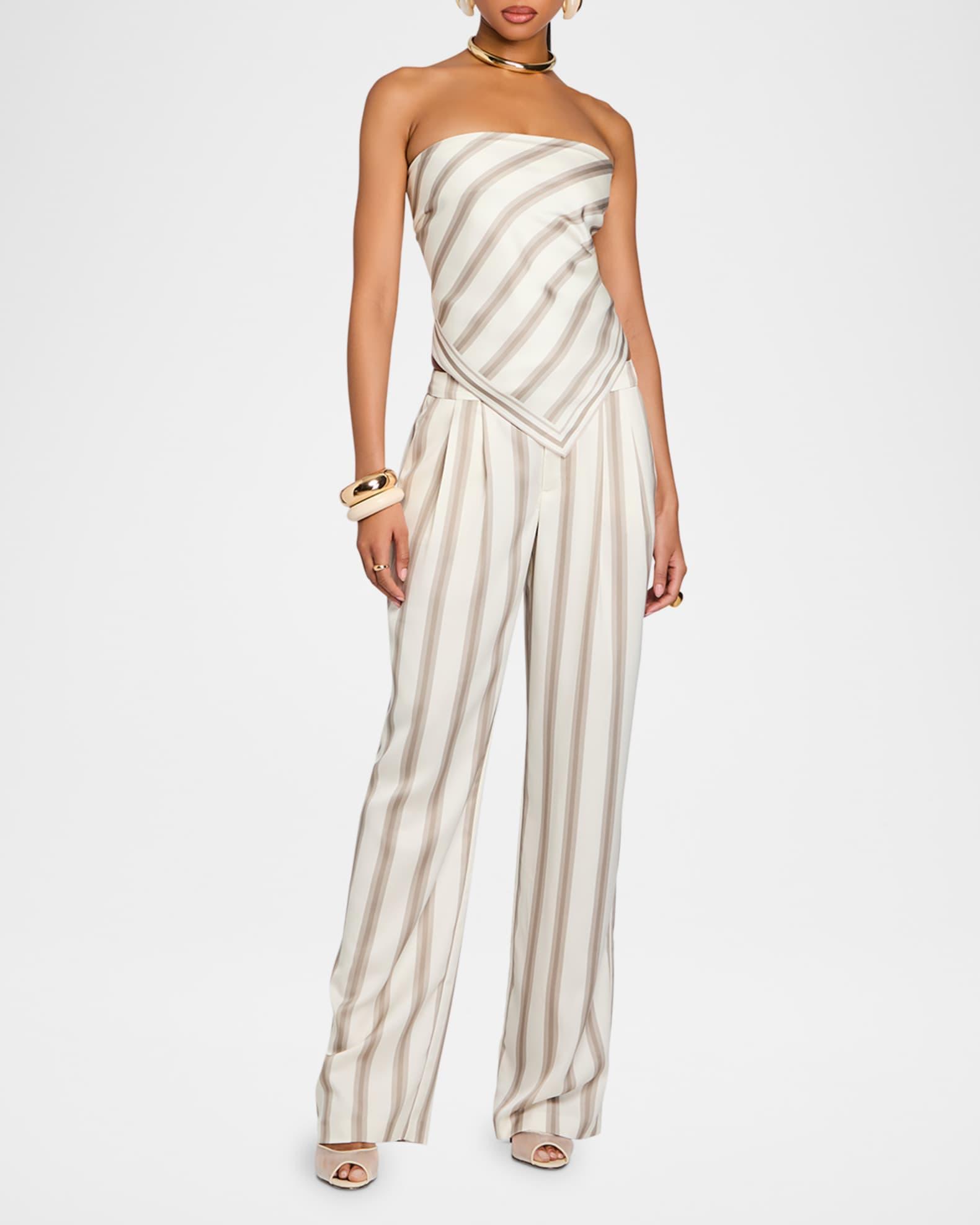Marlowe Striped Satin Pants Product Image