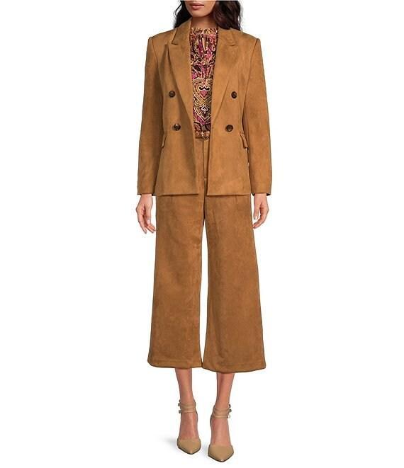A Loves A Faux Suede Double Breasted Coordinating Blazer Product Image
