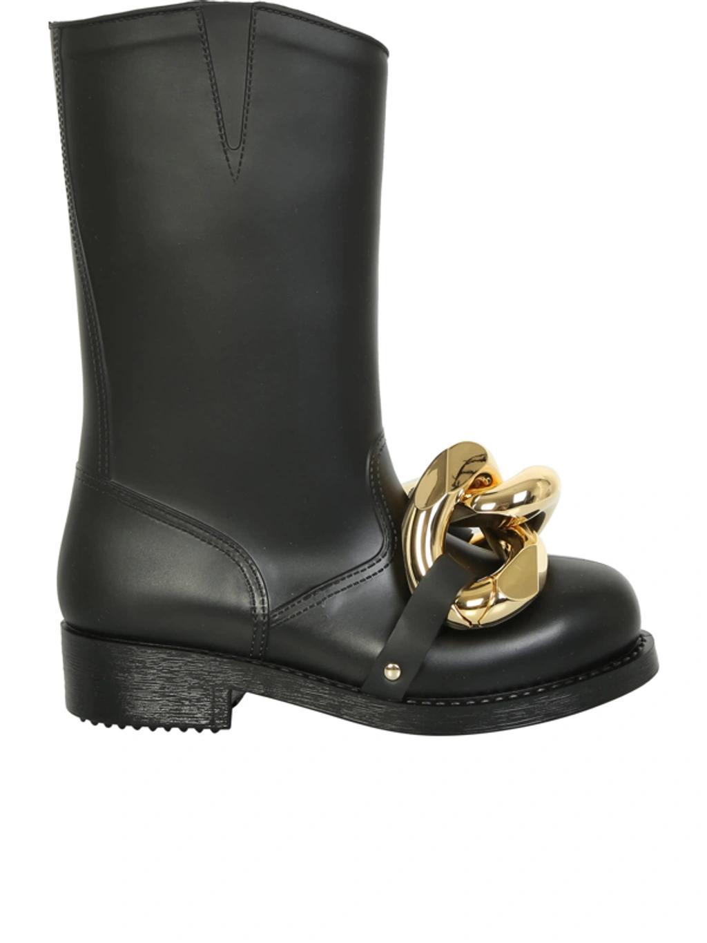 JW ANDERSON 35mm Chain Rubber Ankle Boots In Black Product Image