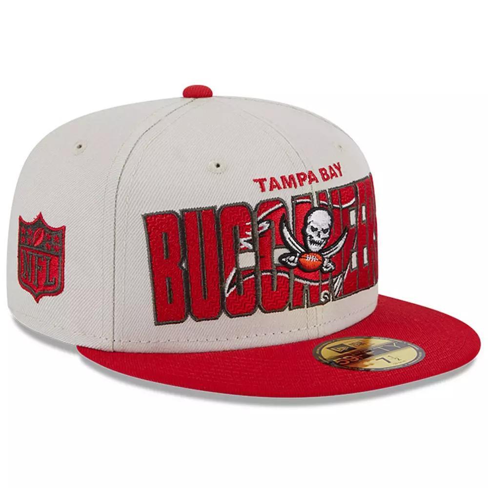Men's New Era Stone/Red Tampa Bay Buccaneers 2023 NFL Draft On Stage 59FIFTY Fitted Hat, Size: 7 3/8, Team Product Image