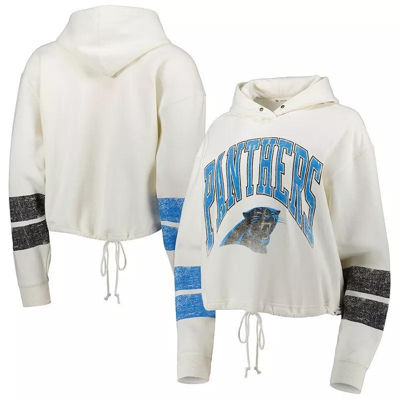 Women's '47 Oatmeal Carolina Panthers Harper Pullover Hoodie, Size: XL, Team Product Image