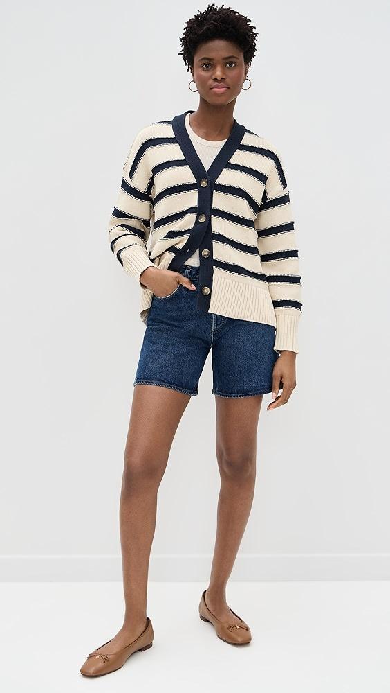 Madewell Oversized Cotton Cardigan in Stripe | Shopbop Product Image