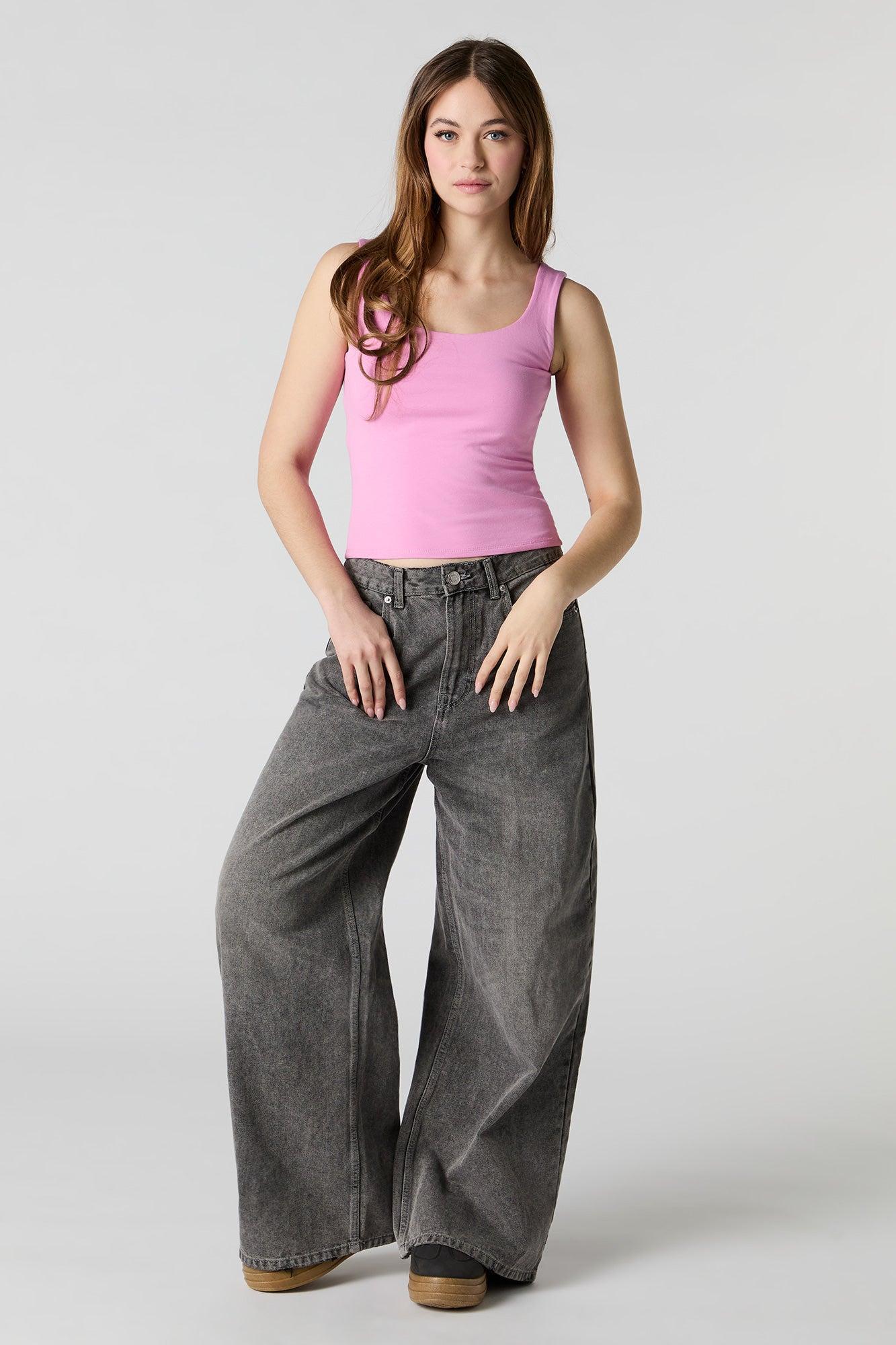 Solid Scoop Neck Tank Female Product Image