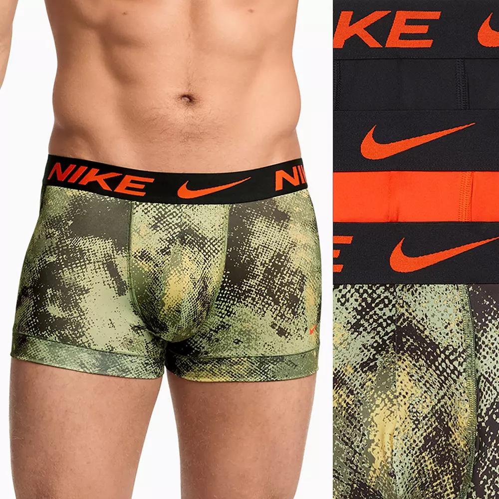 Men's Nike Dri-FIT Essential 3-pack Microfiber Trunks, Size: Small, Medium Green Product Image