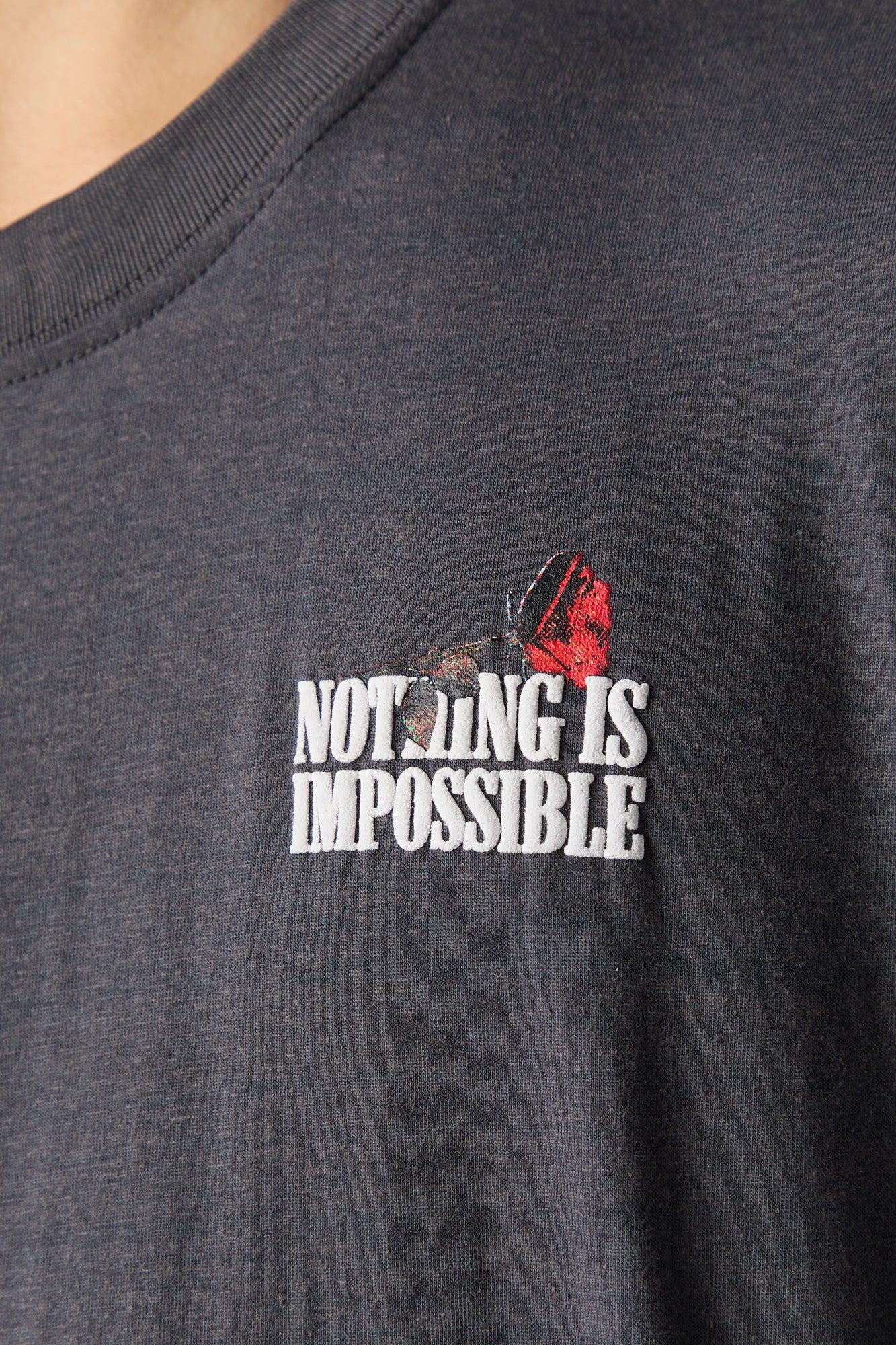 Nothing is Impossible Puff Print T-Shirt Male Product Image
