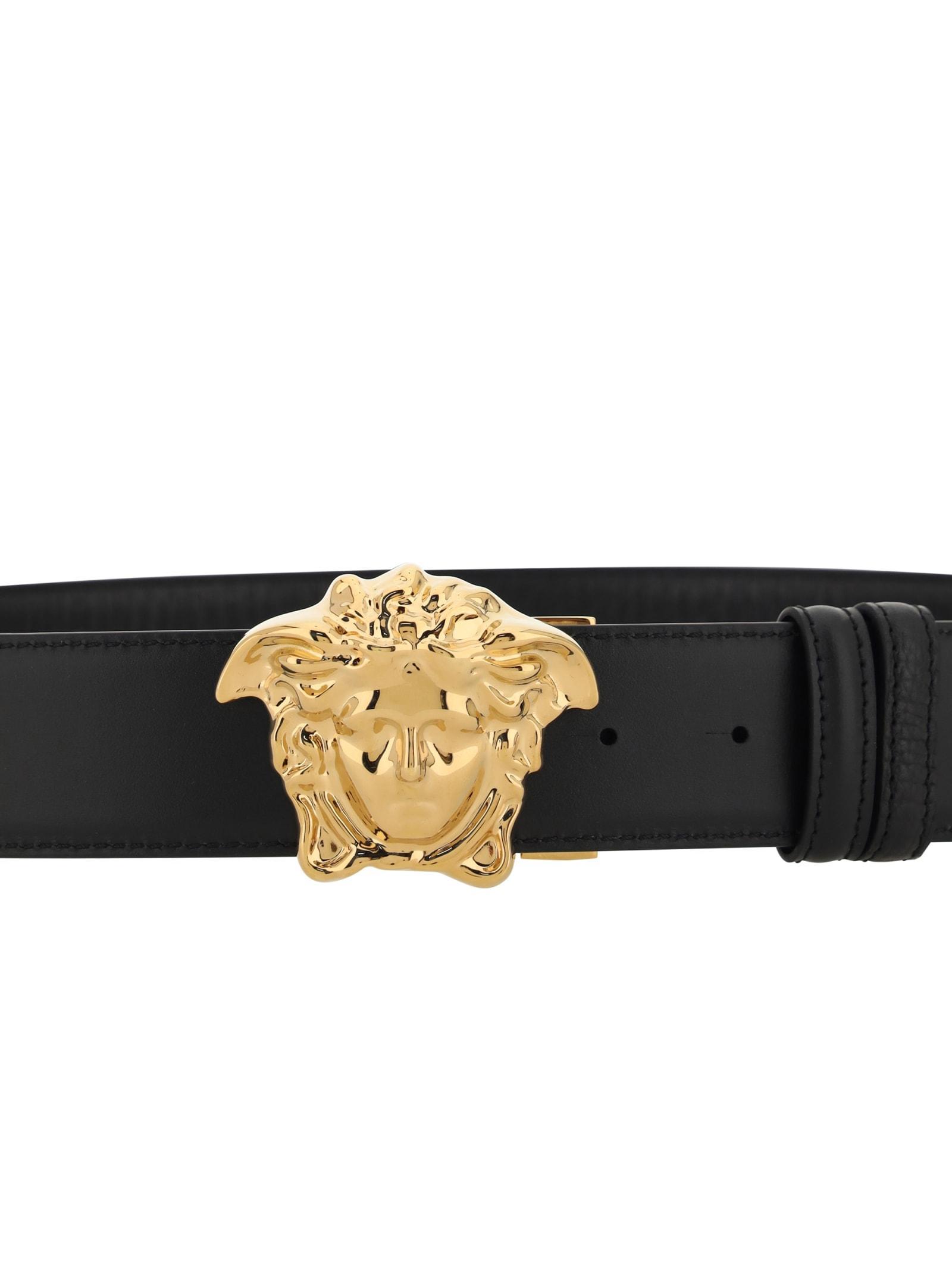VERSACE La Medusa Leather Belt Man Belt Black Size 39.5 Calfskin Product Image