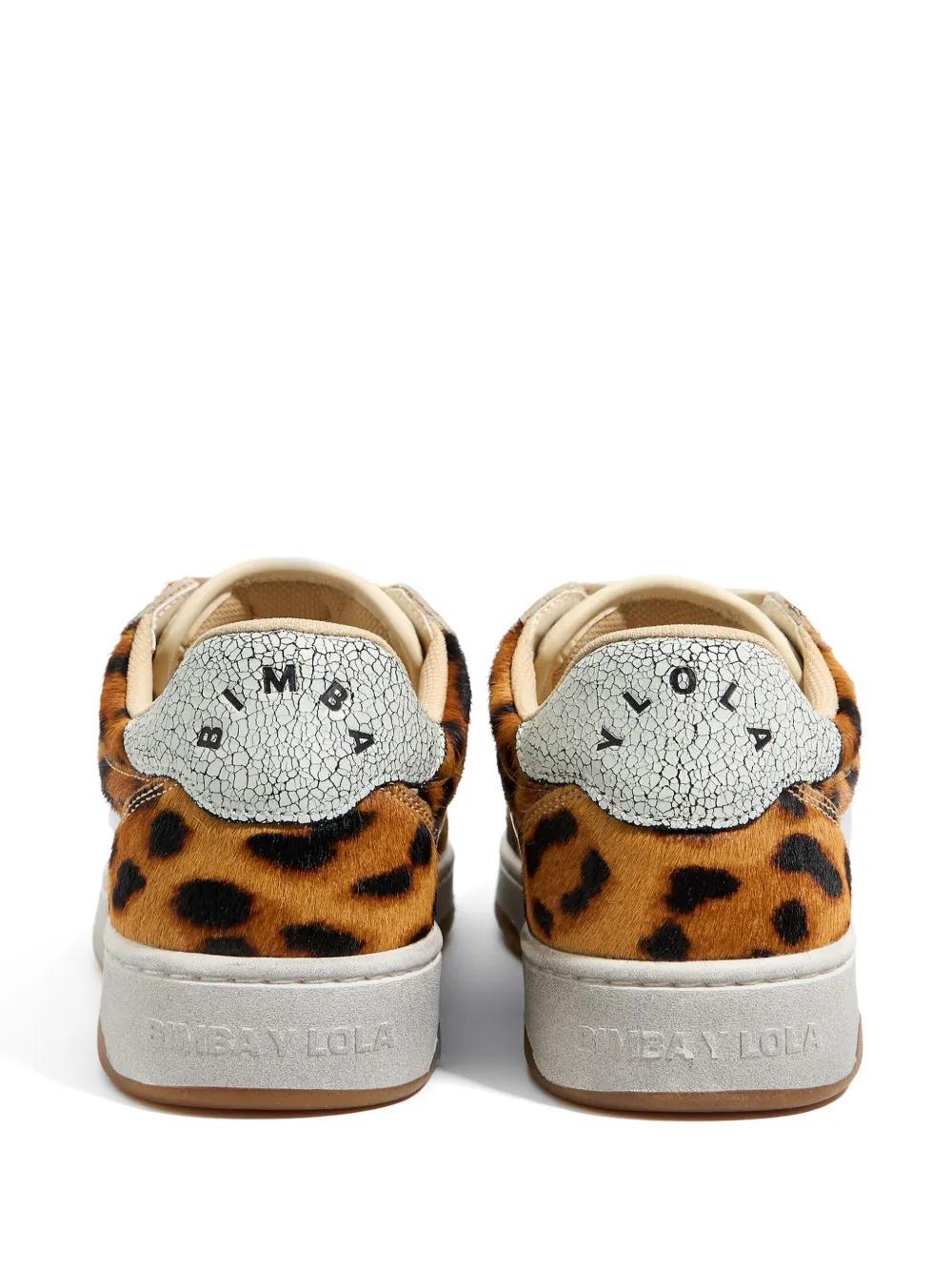 leopard-print leather sneakers  Product Image