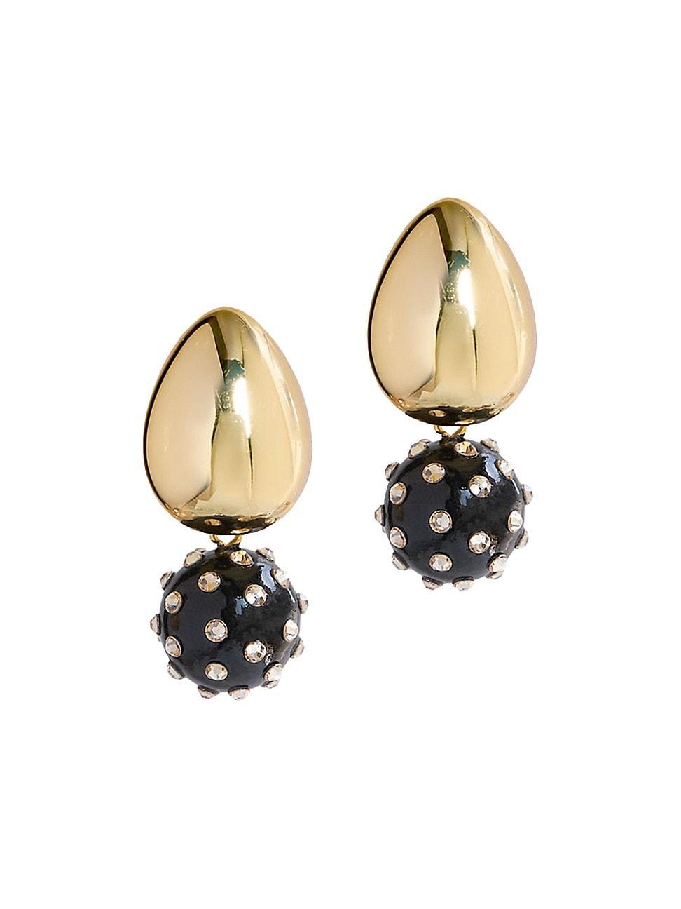 Womens La Dolce Vita Tulia 18K-Gold-Plated, Crystal & Glass Jet Earrings Product Image