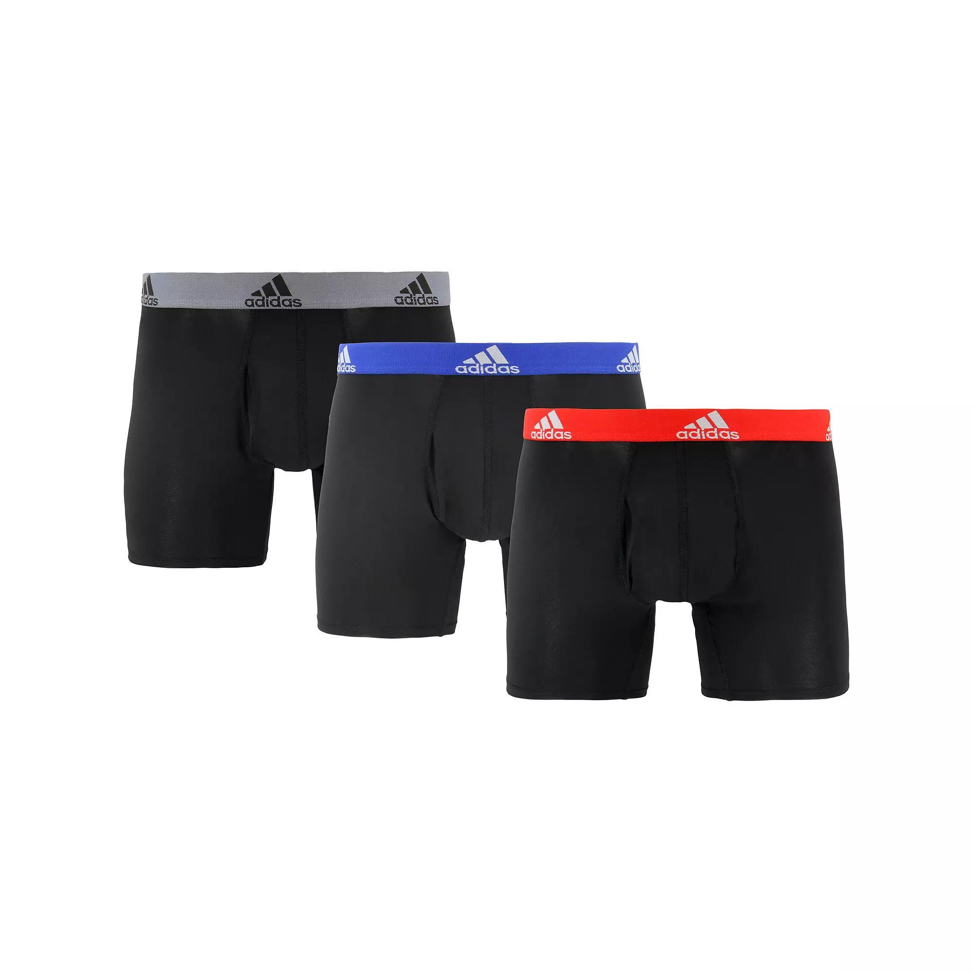 Big & Tall adidas 3-pack Performance Boxer Briefs, Men's, Size: 3XL, Black Team Product Image