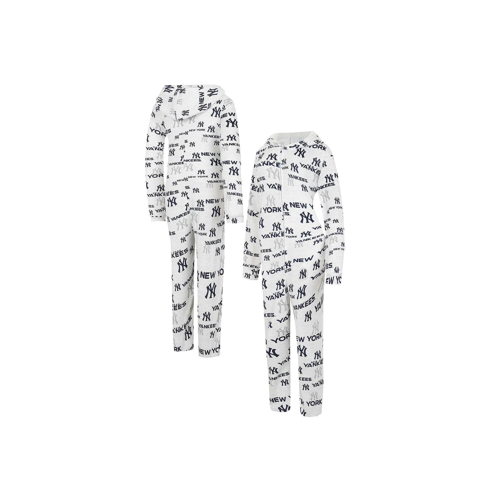 Women's Concepts Sport White New York Yankees Docket Microfleece Union Hooded Zippered Bodysuit, Size: Small Product Image