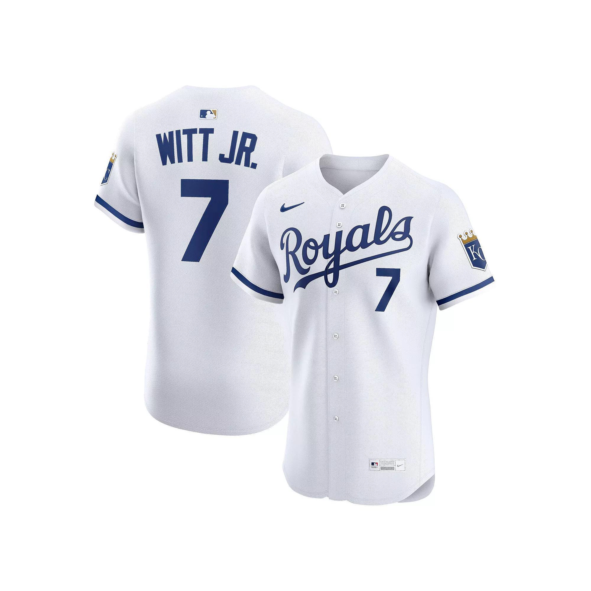 Men's Nike Bobby Witt Jr. White Kansas City Royals Home Elite Jersey, Size: 56 Product Image