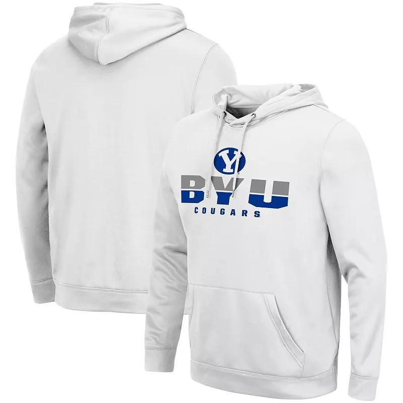 Men's Colosseum White BYU Cougars Lantern Pullover Hoodie, Size: 3XL Product Image