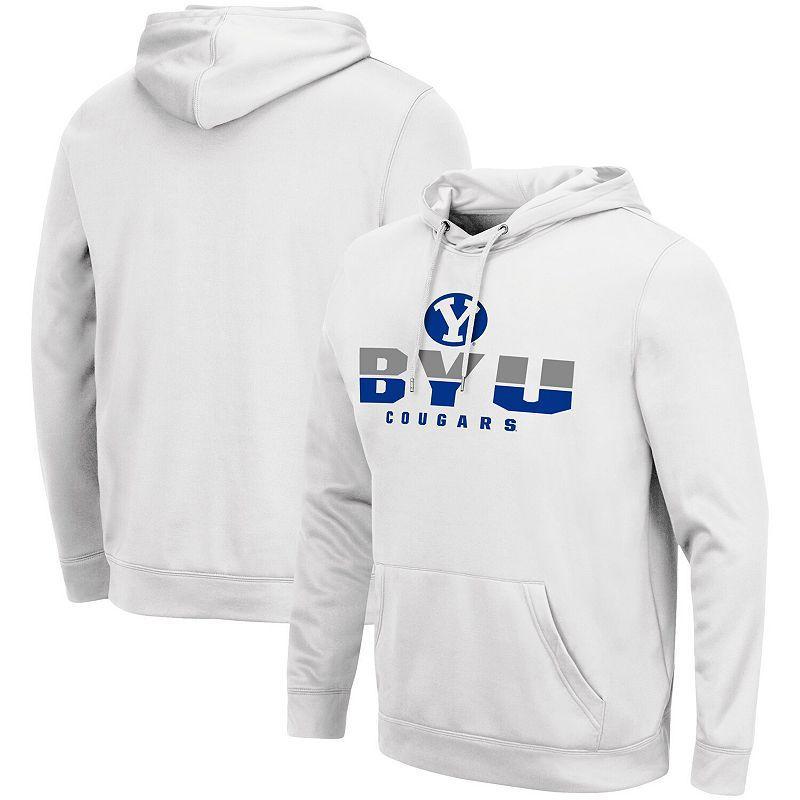 Men's Colosseum White BYU Cougars Lantern Pullover Hoodie, Size: 3XL Product Image