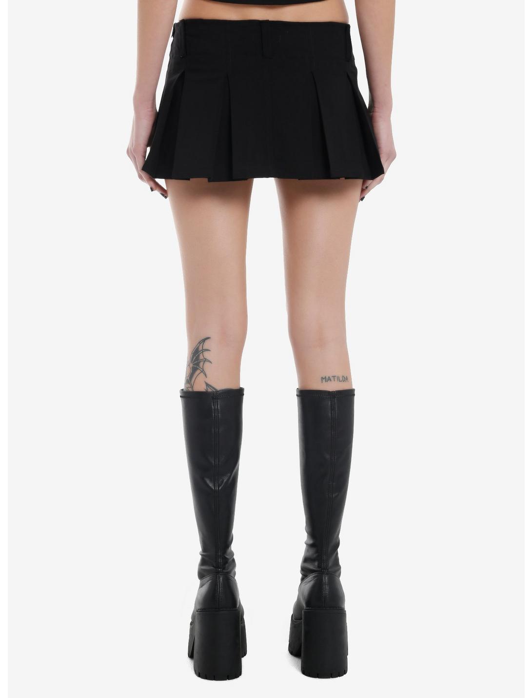 Black Pleated Micro Skort Product Image