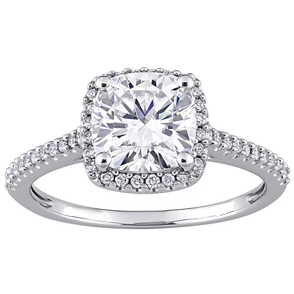 Stella Grace 14k White Gold Lab-Created Moissanite and 1/4 Carat T.W. Diamond Engagement Ring, Women's, Size: 10.50, 14k Whgold Product Image