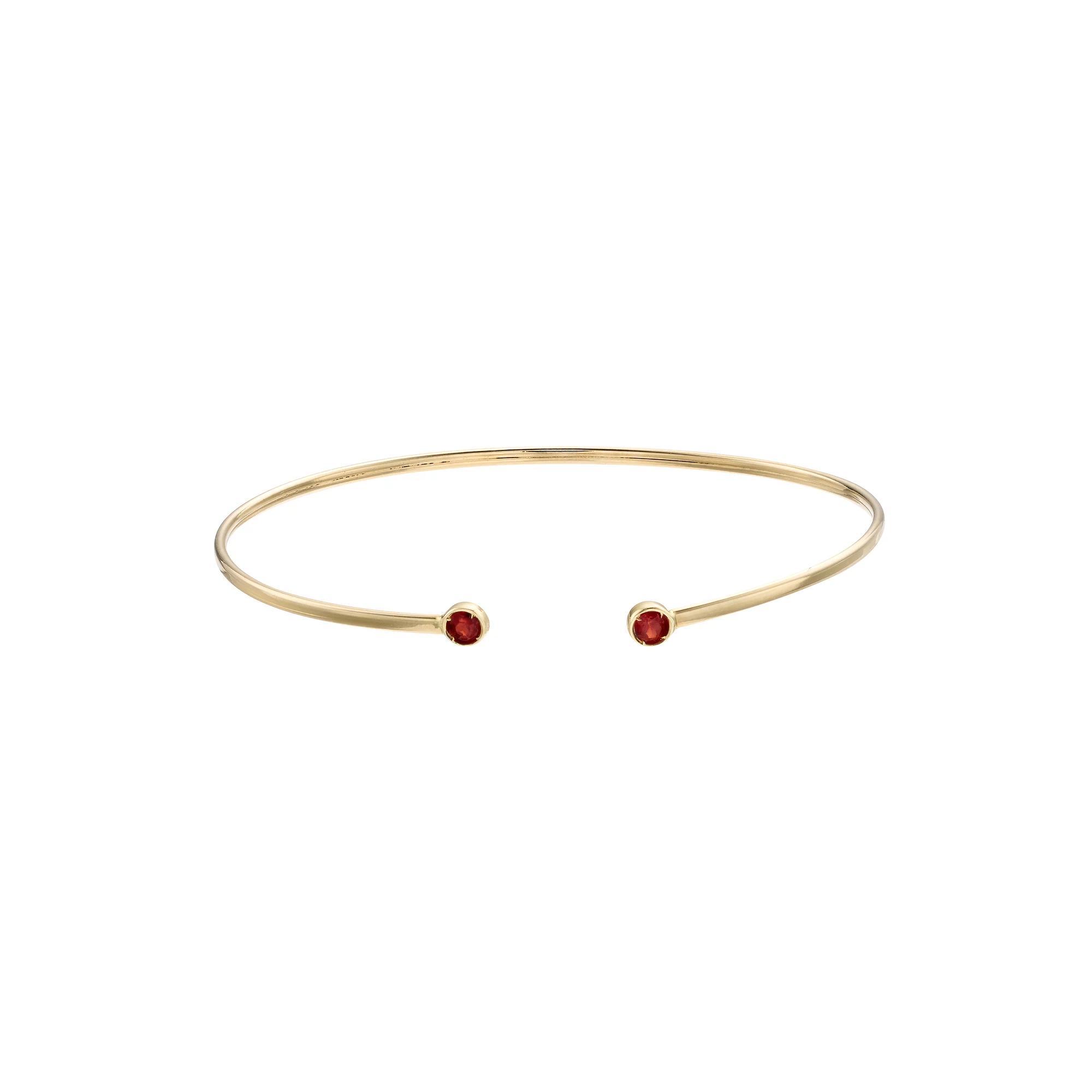 14k Gold Garnet Cuff Bracelet, Women's Product Image