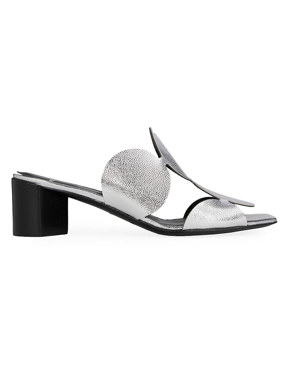 Womens Bulles Circular Applique Leather Mules Product Image