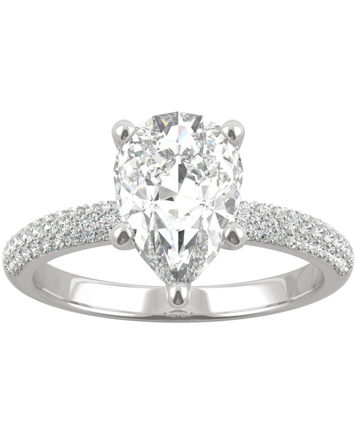 Charles & Colvard 14k White Gold 2 1/3 Carat T.W. Lab-Created Moissanite Pear-Cut Engagement Ring, Women's, Size: 5 Product Image