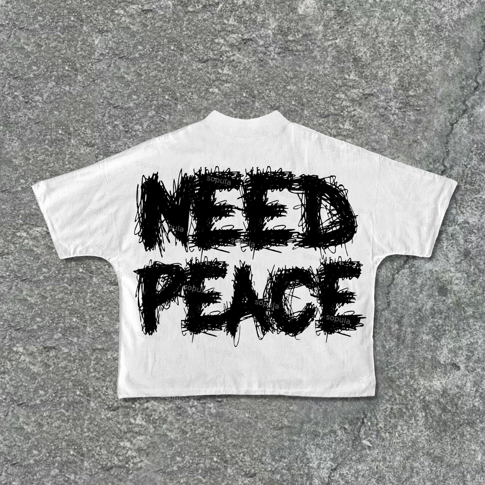 Need Peace Graphics Cotton Cropped T-Shirts Product Image