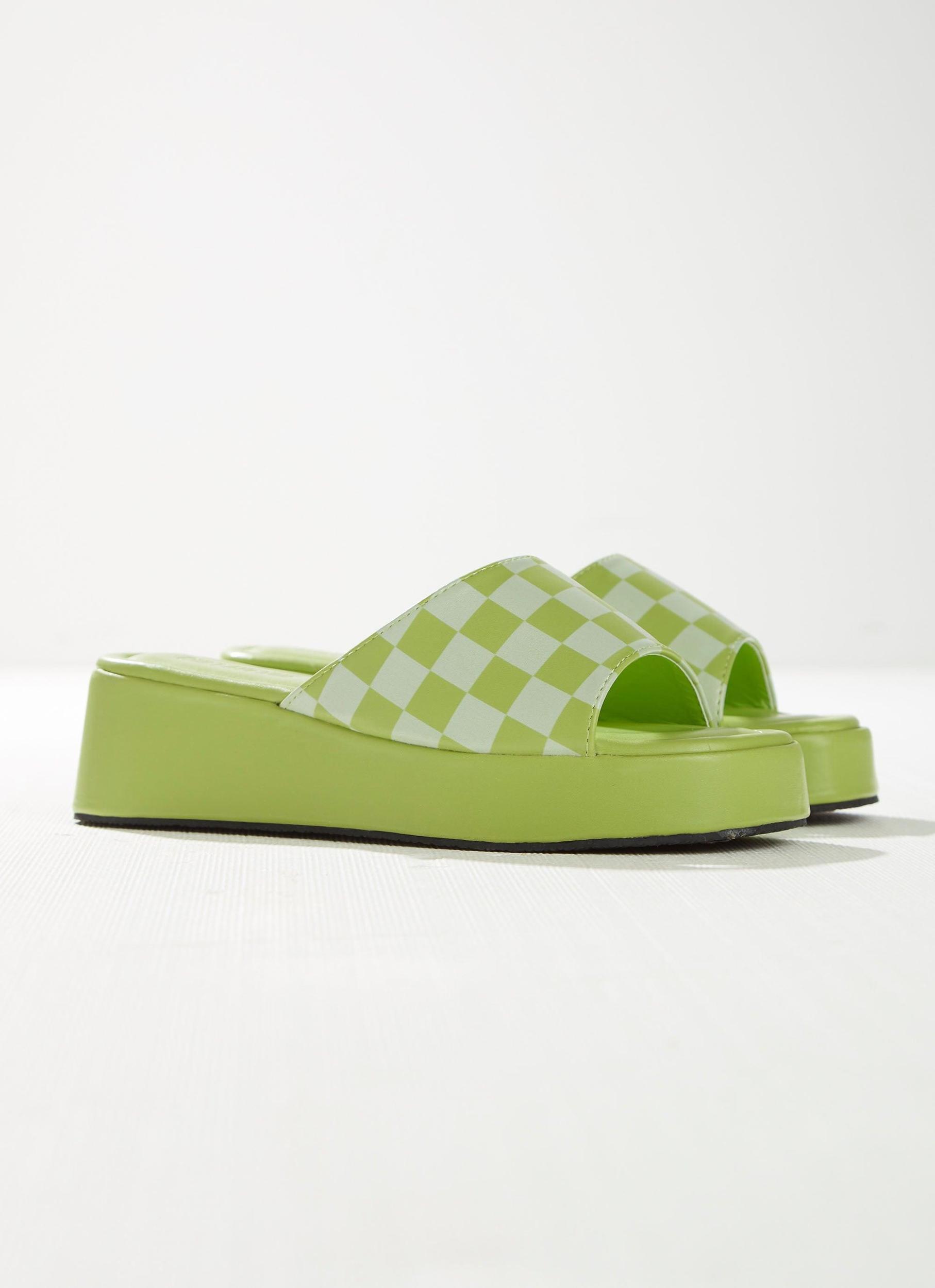 Kimora Mule - Lime Checkerboard Product Image