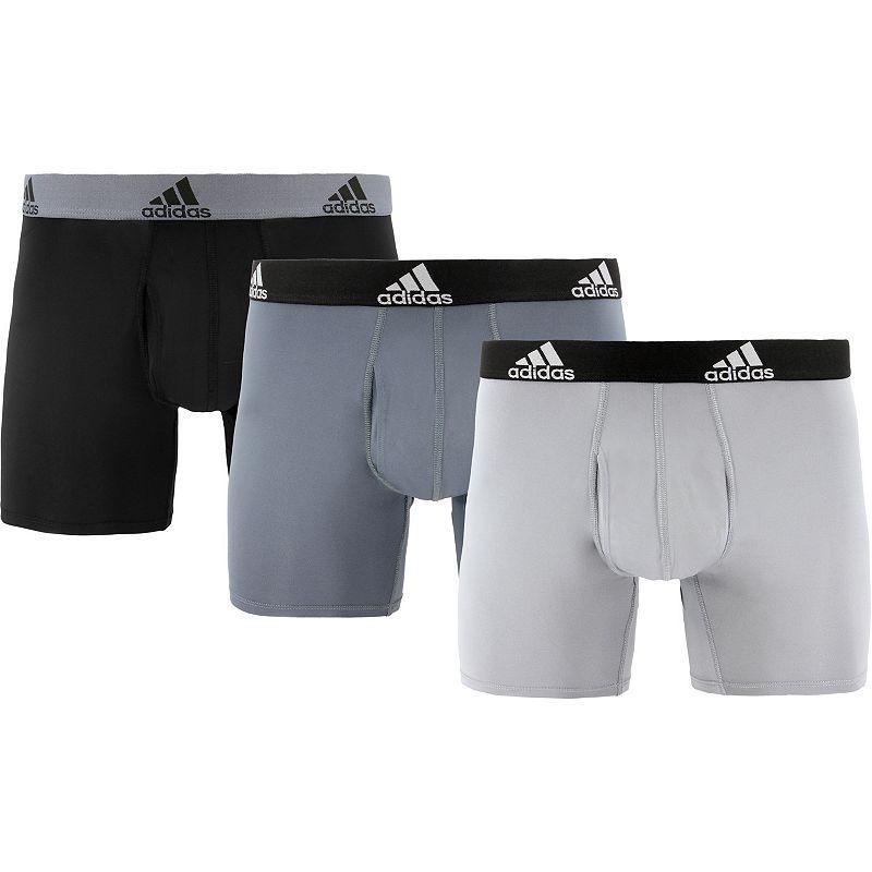 Big & Tall adidas 3-pack Performance Boxer Briefs, Men's, Size: XXL, Black Onix Product Image