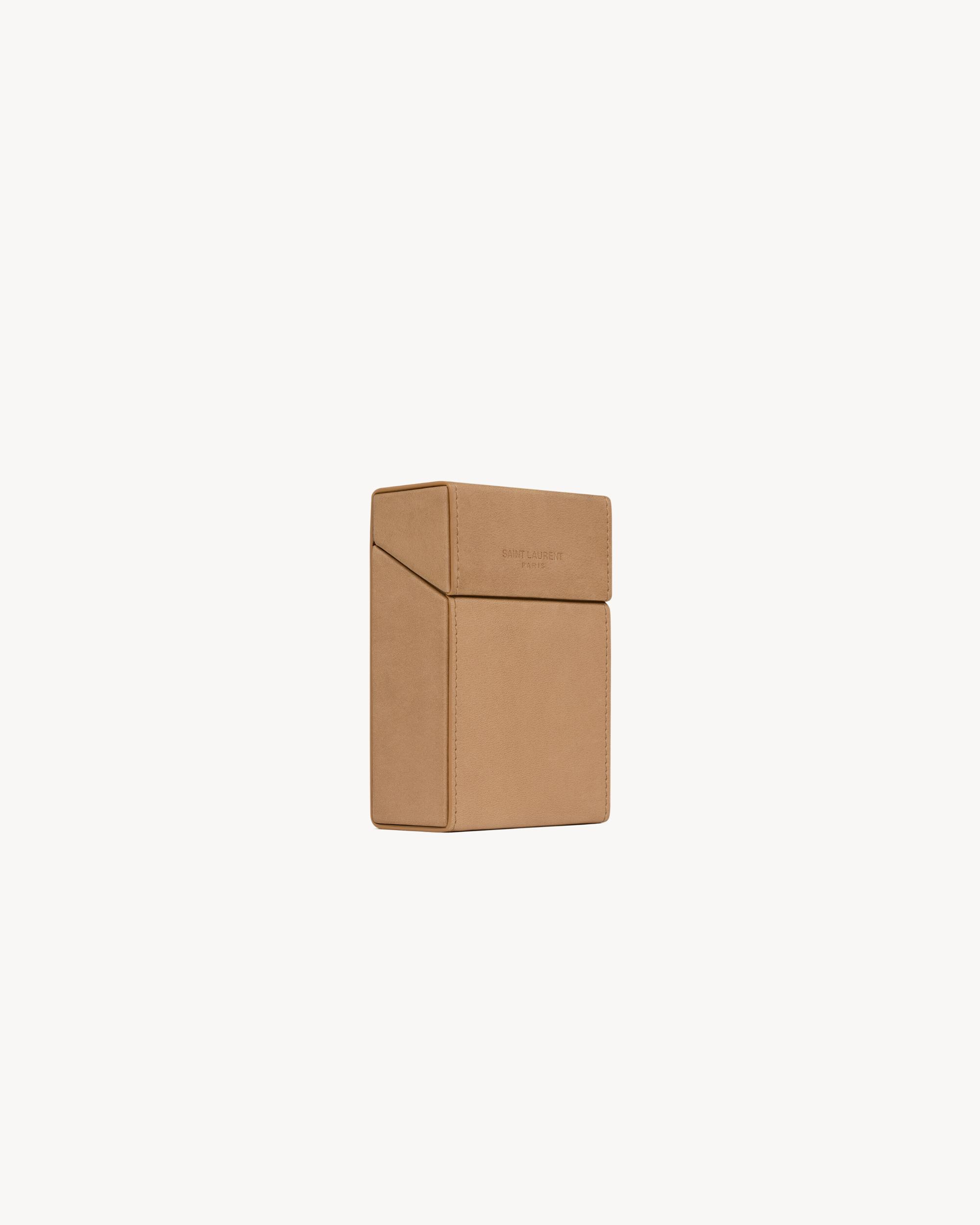 SAINT LAURENT PARIS cigarette box in vegetable-tanned leather Product Image