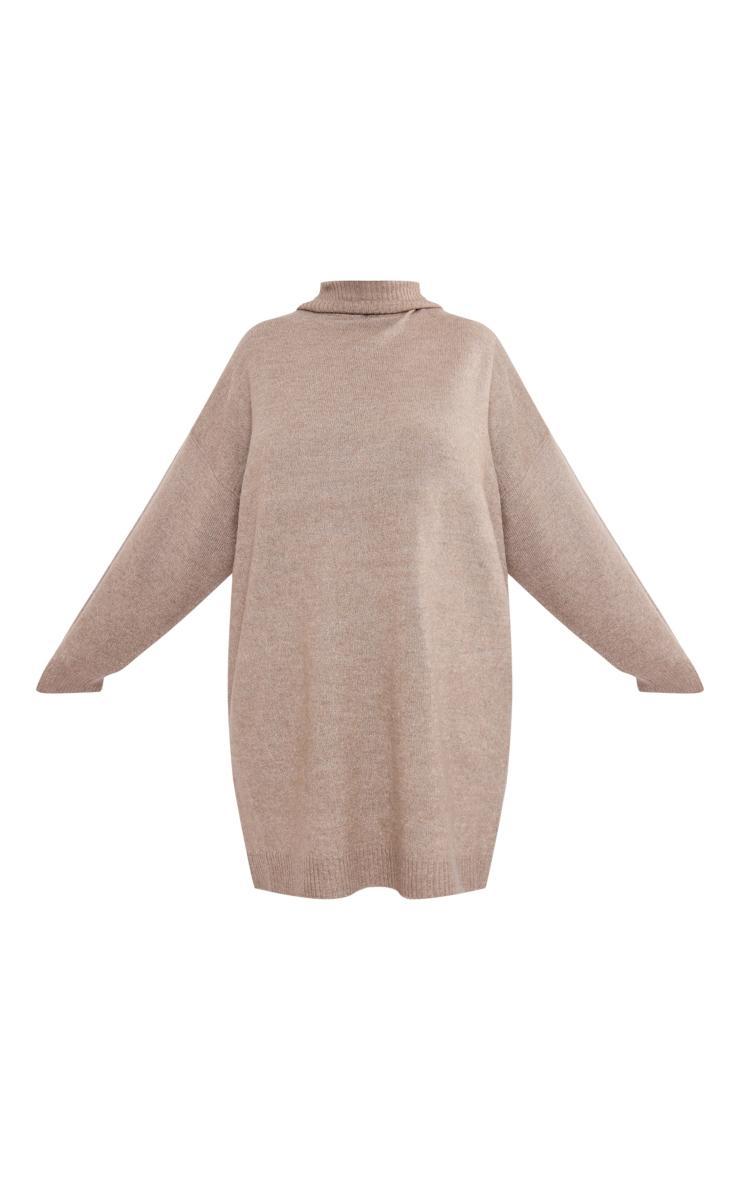 Plus Stone Knitted Slouchy Sweater Dress Product Image