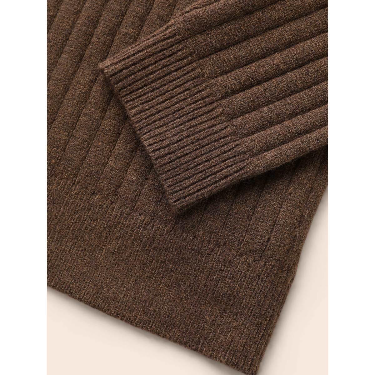 Plus Size Supersoft V-Neck Cable Knit Cardigan Browncoffeecolor Women Casual Loose Long Sleeve Everyday Cardigans BloomChic 22-24/3X Product Image