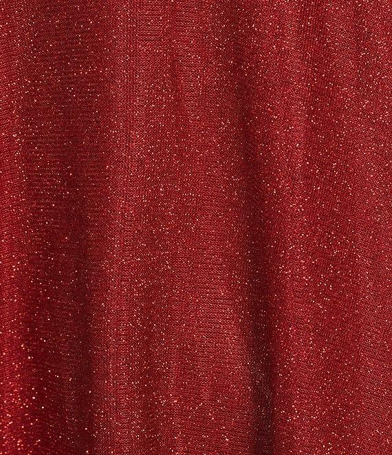 City Vibe Glitter Velvet Front Keyhole Fit-And-Flare Mini Dress Product Image