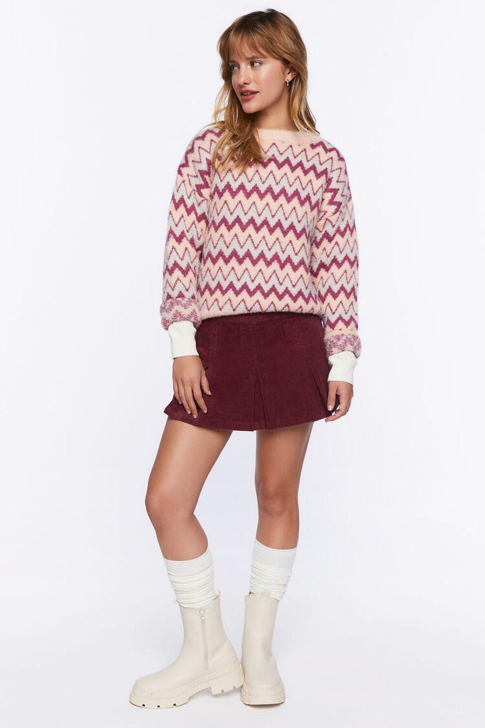 Fuzzy Chevron Print Sweater | Forever 21 Product Image