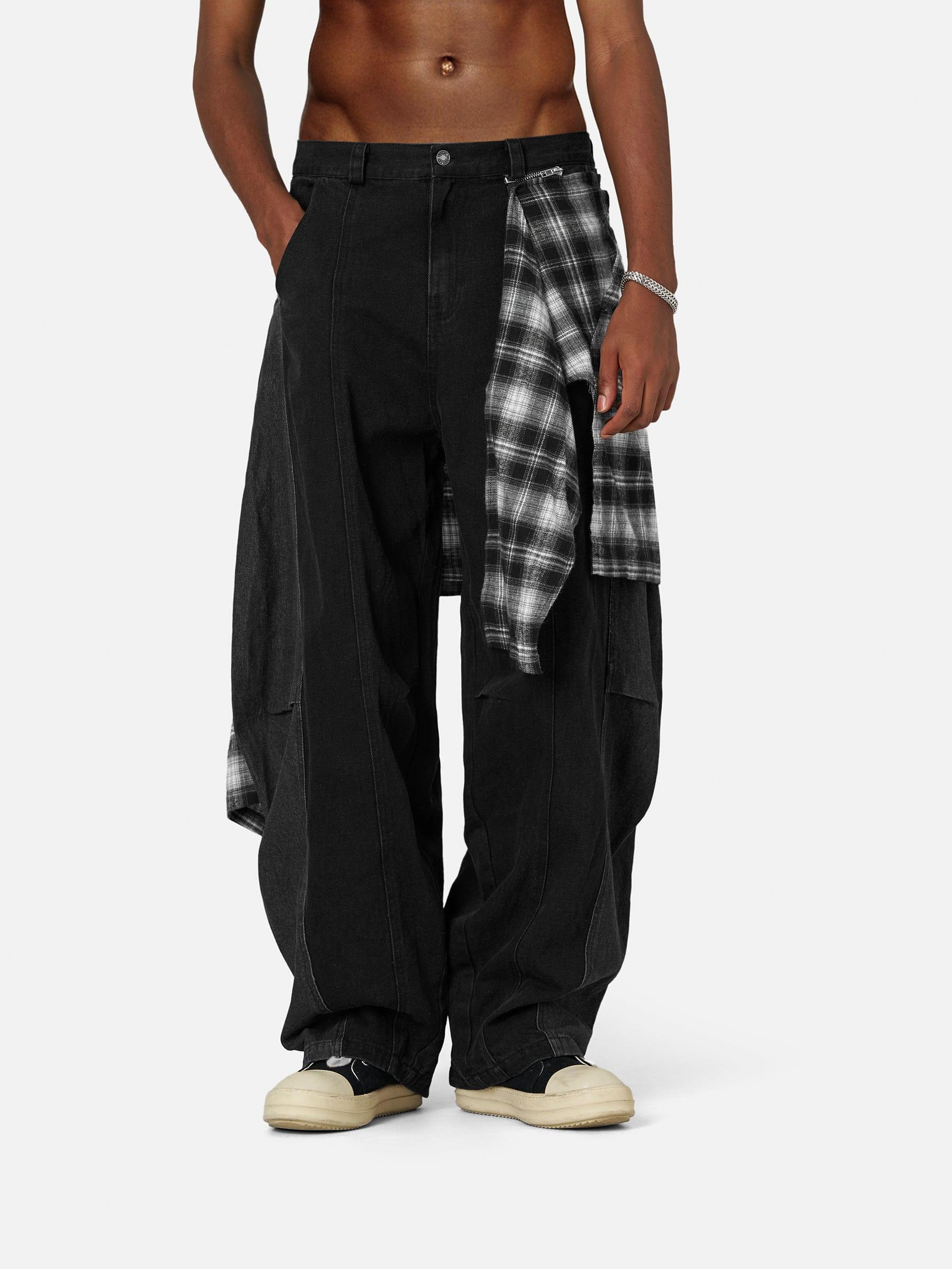 Aelfric Eden Plaid Super Baggy Barrel Jeans Product Image