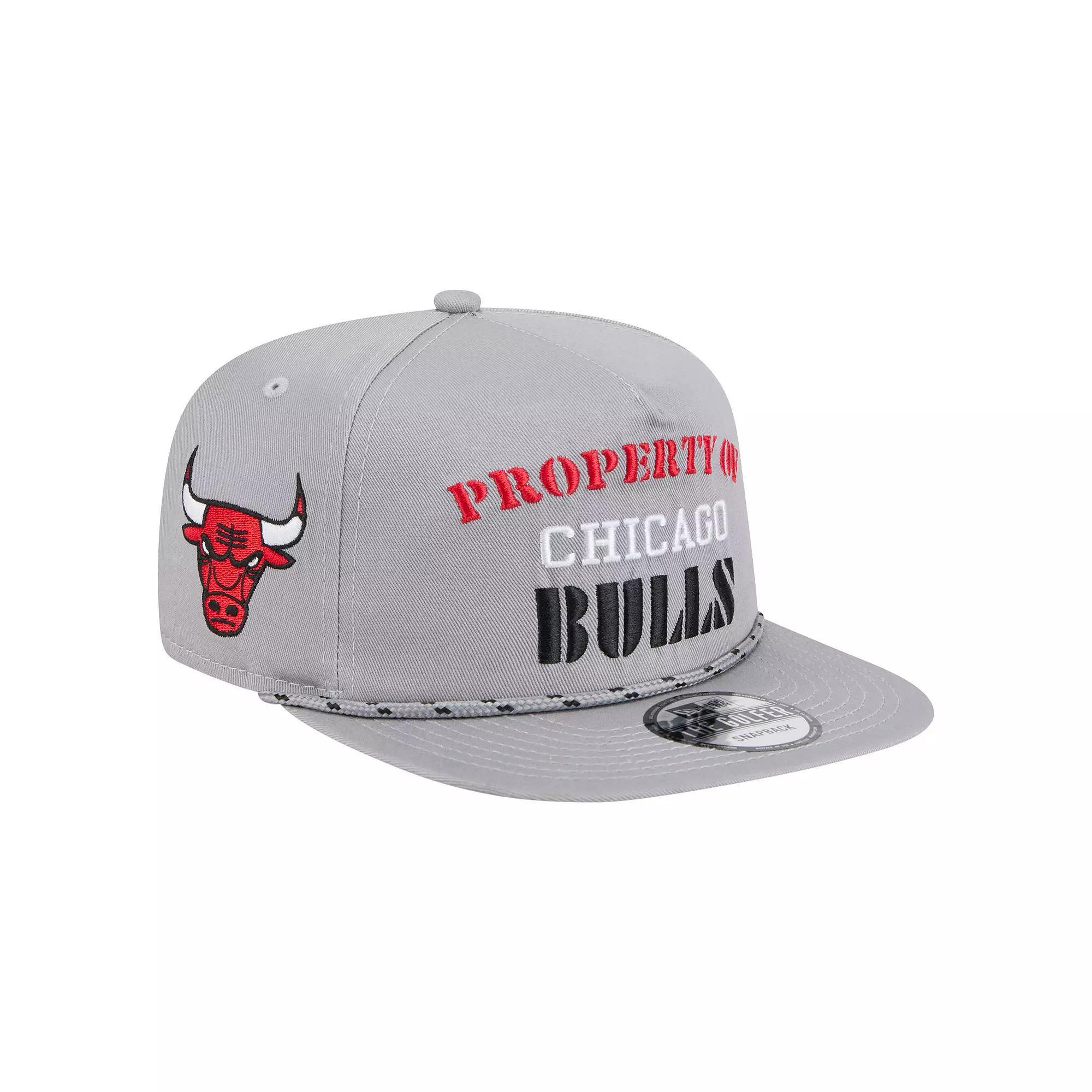 Mens New Era Gray Chicago Bulls Throwback Property Of Golfer Snapback Hat Product Image