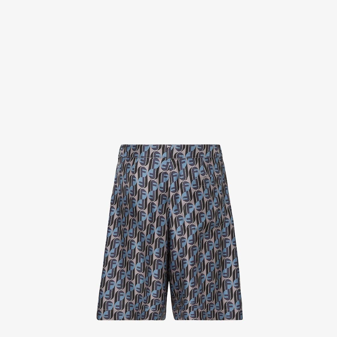 BermudasBlue printed silk shorts Product Image