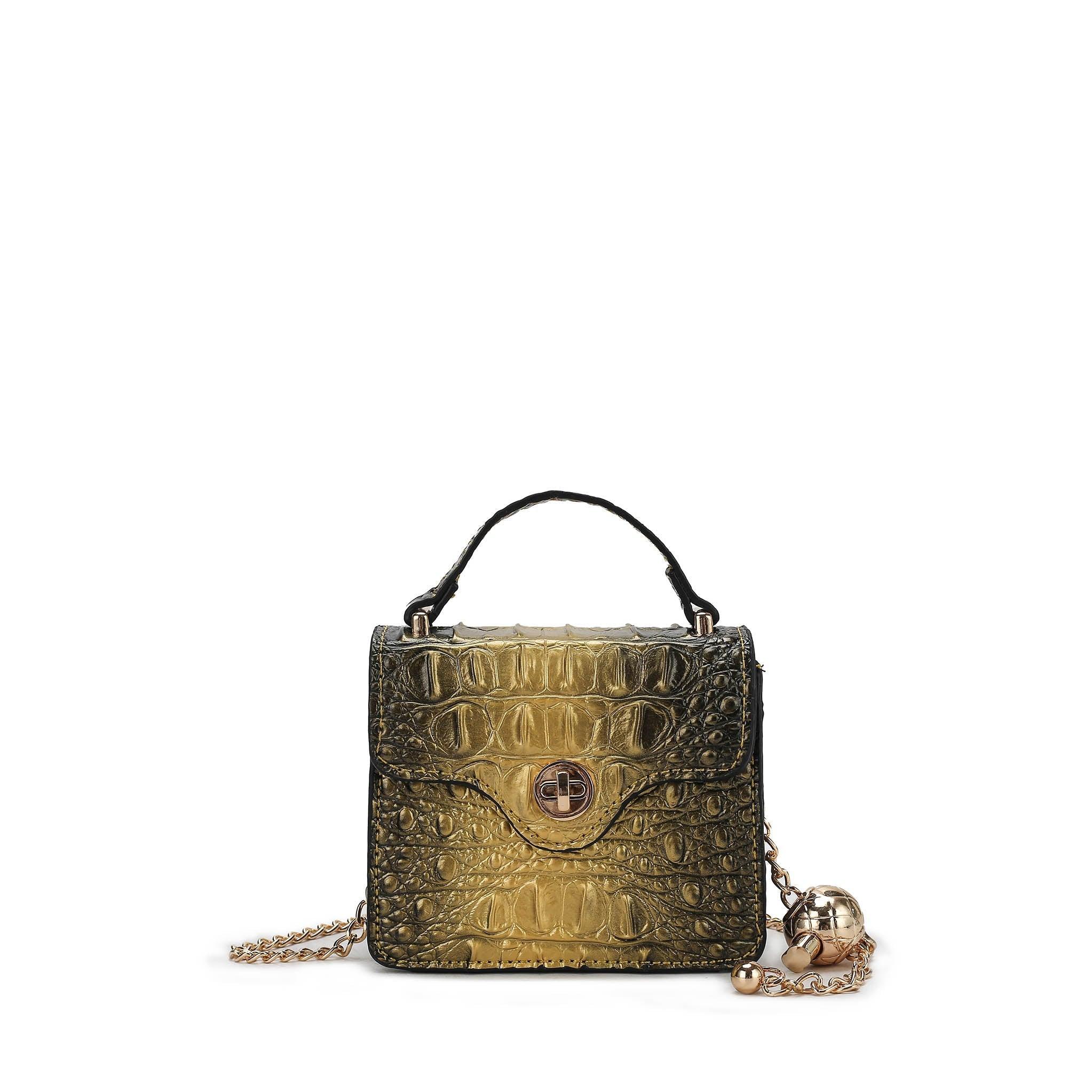 MKF Collection Women's Luxe Croc-Embossed Mini Satchel Female Product Image