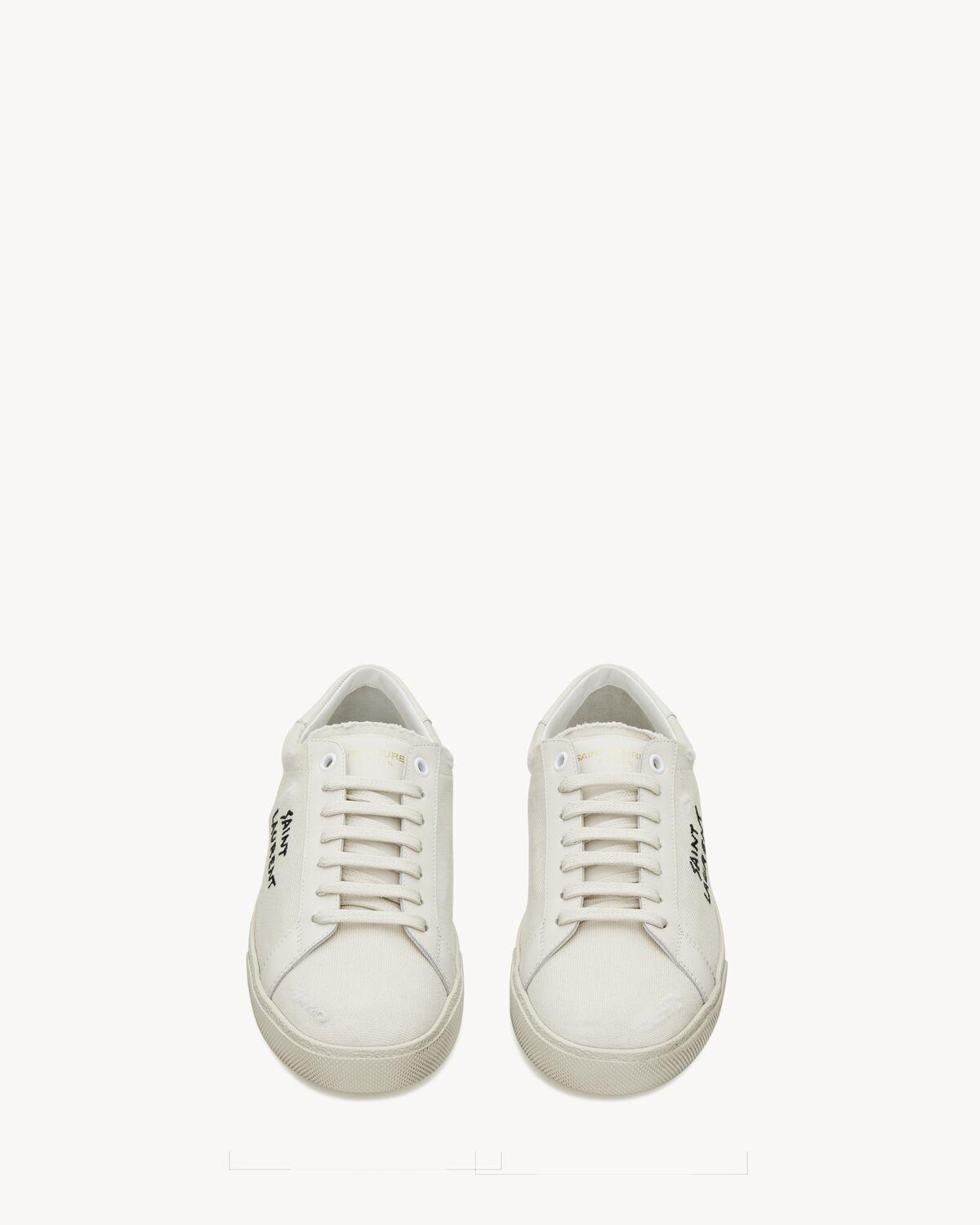 court classic sl/06 embroidered sneakers in canvas and leather | Saint Laurent | YSL.com Product Image