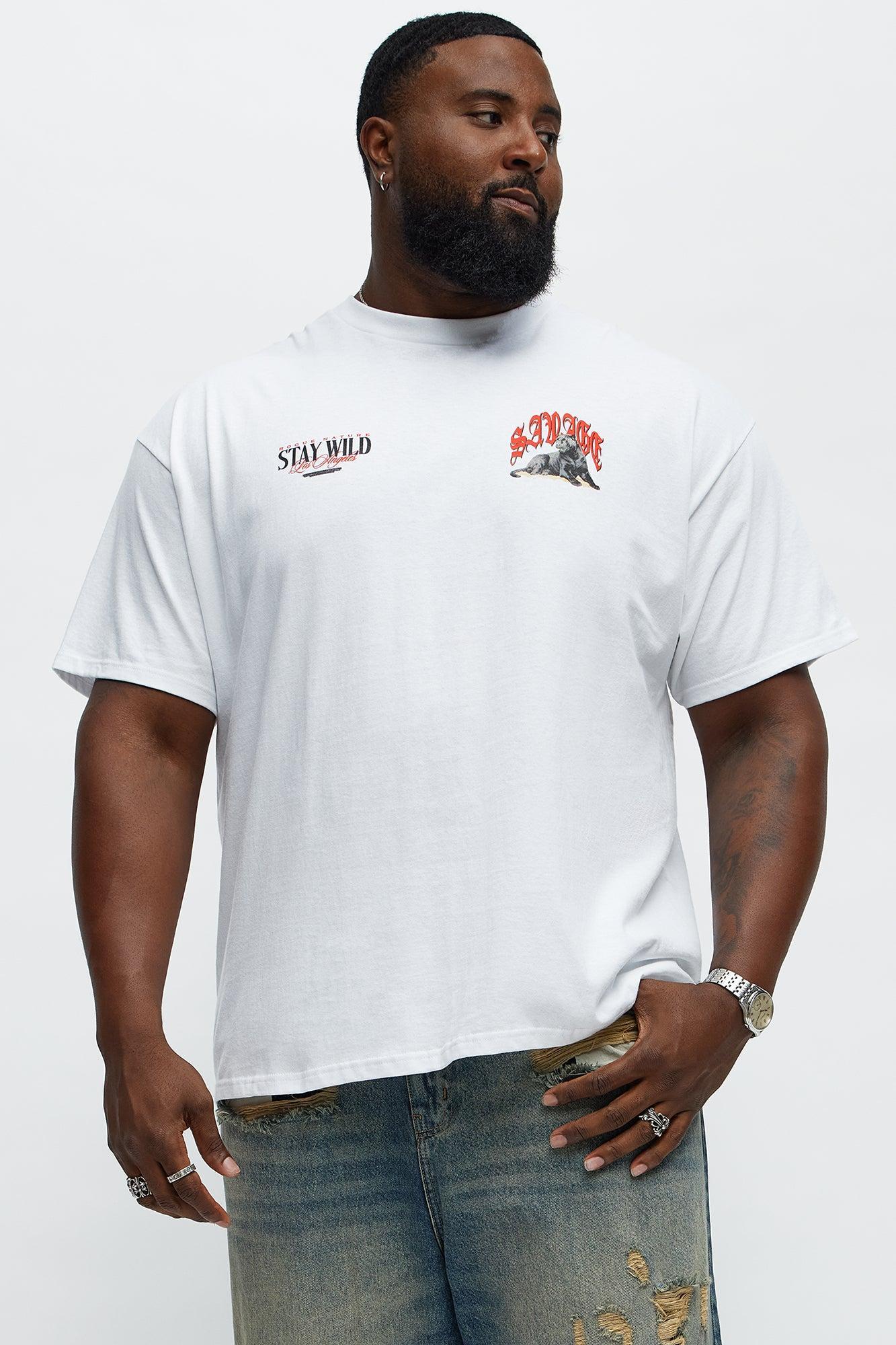 Savage Stay Wild Short Sleeve Tee - White Product Image