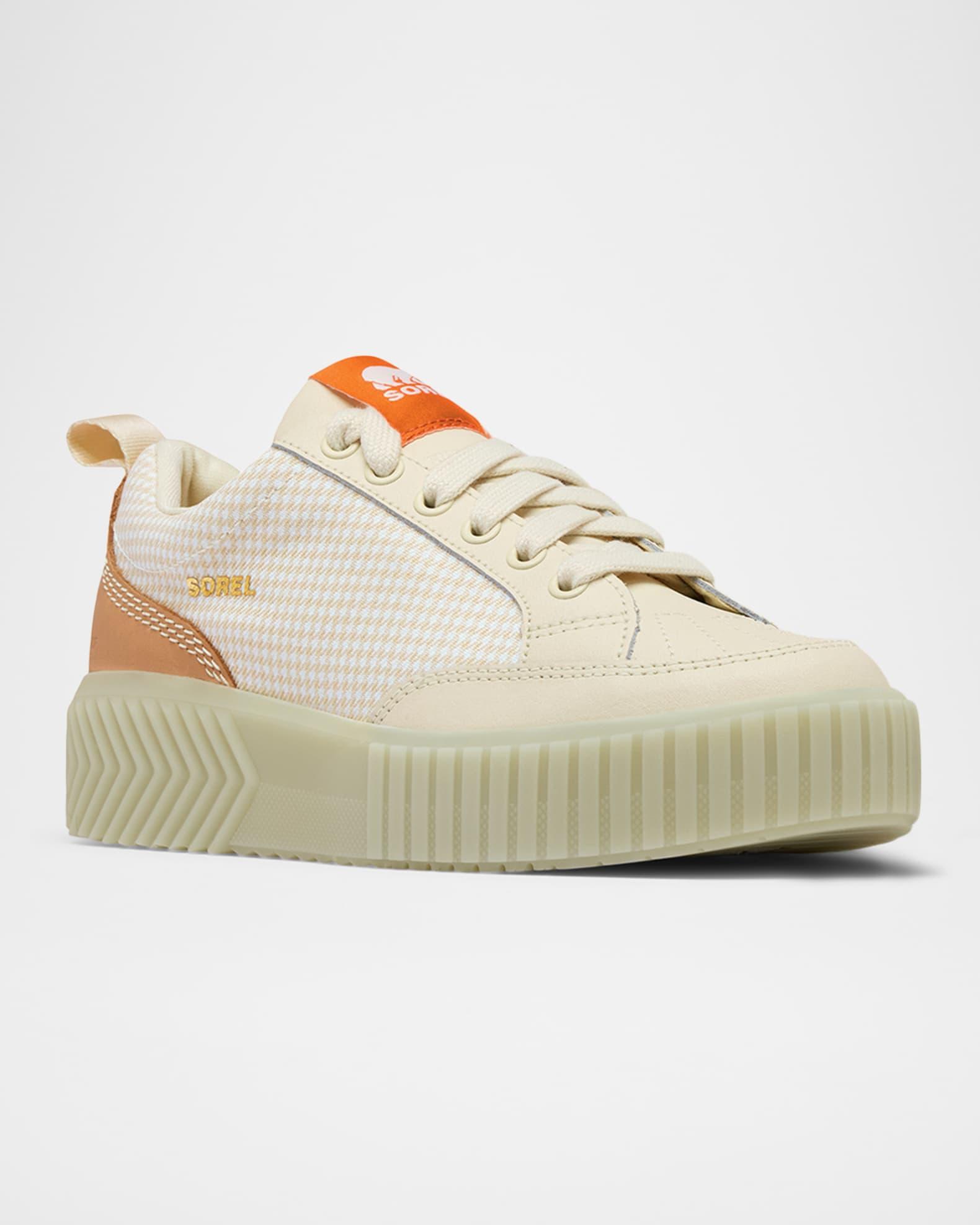 Ona Ave Check Mixed Leather Sneakers Product Image