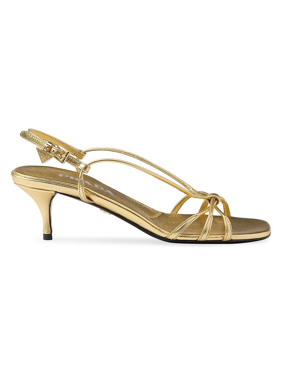 Prada Womens Mordore Nappa Leather Heeled Sandals Product Image