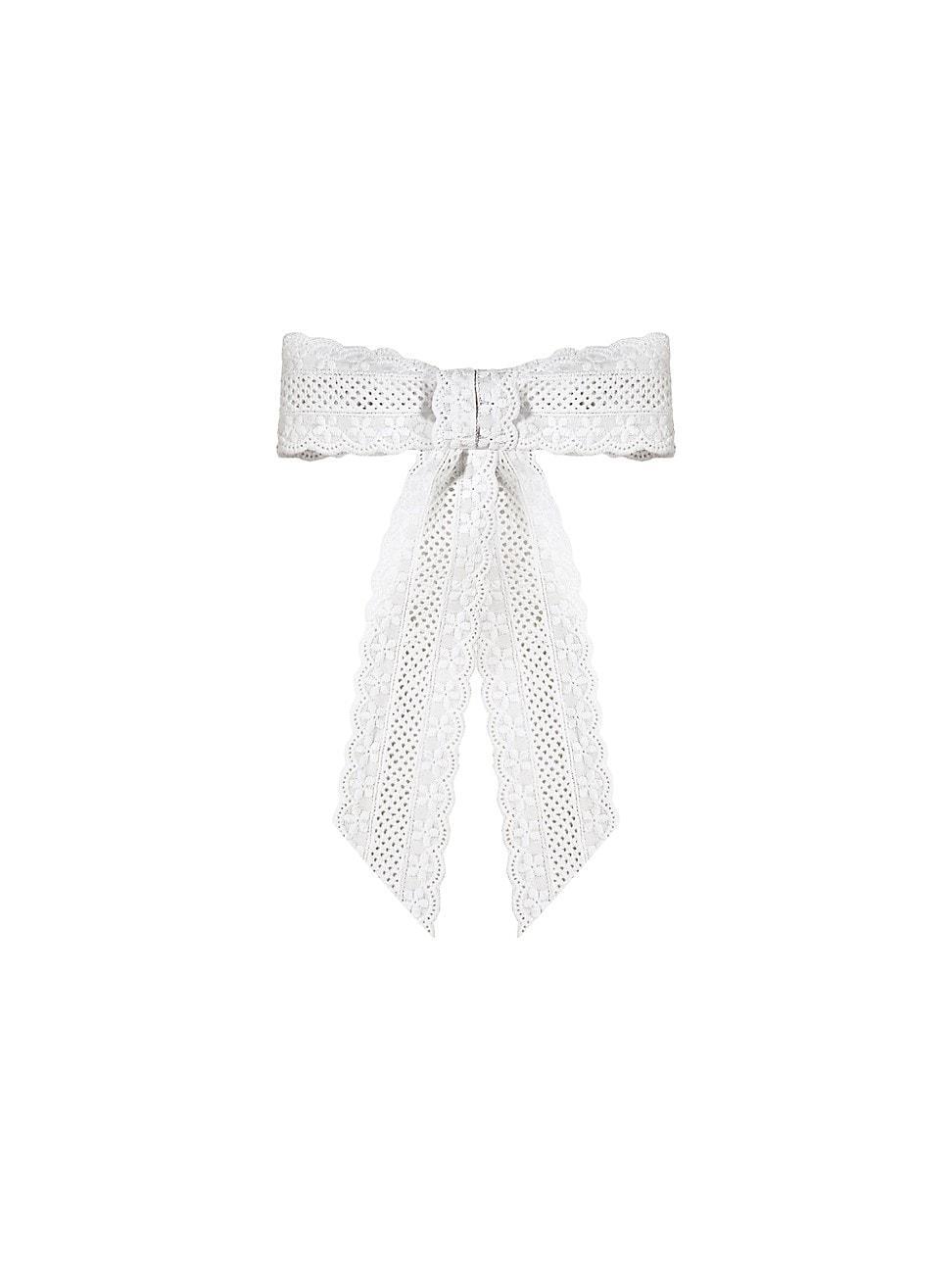 Womens Eyelet Bow Barette Product Image